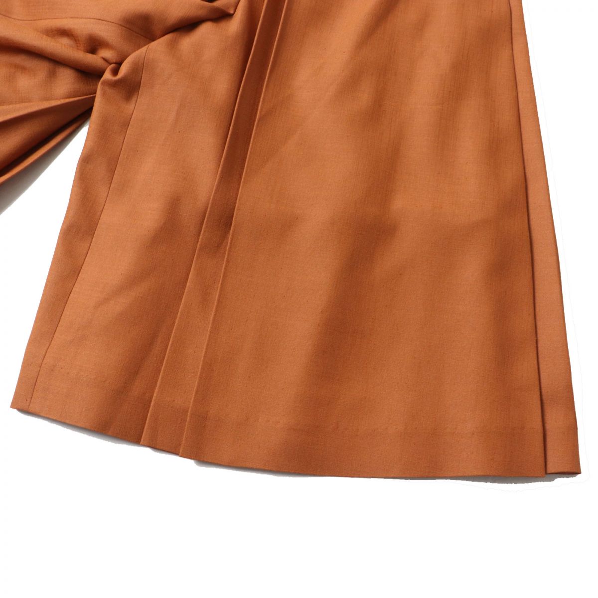 FOXEY NEW YORK Linen Face Pleated Gaucho Pants Brown