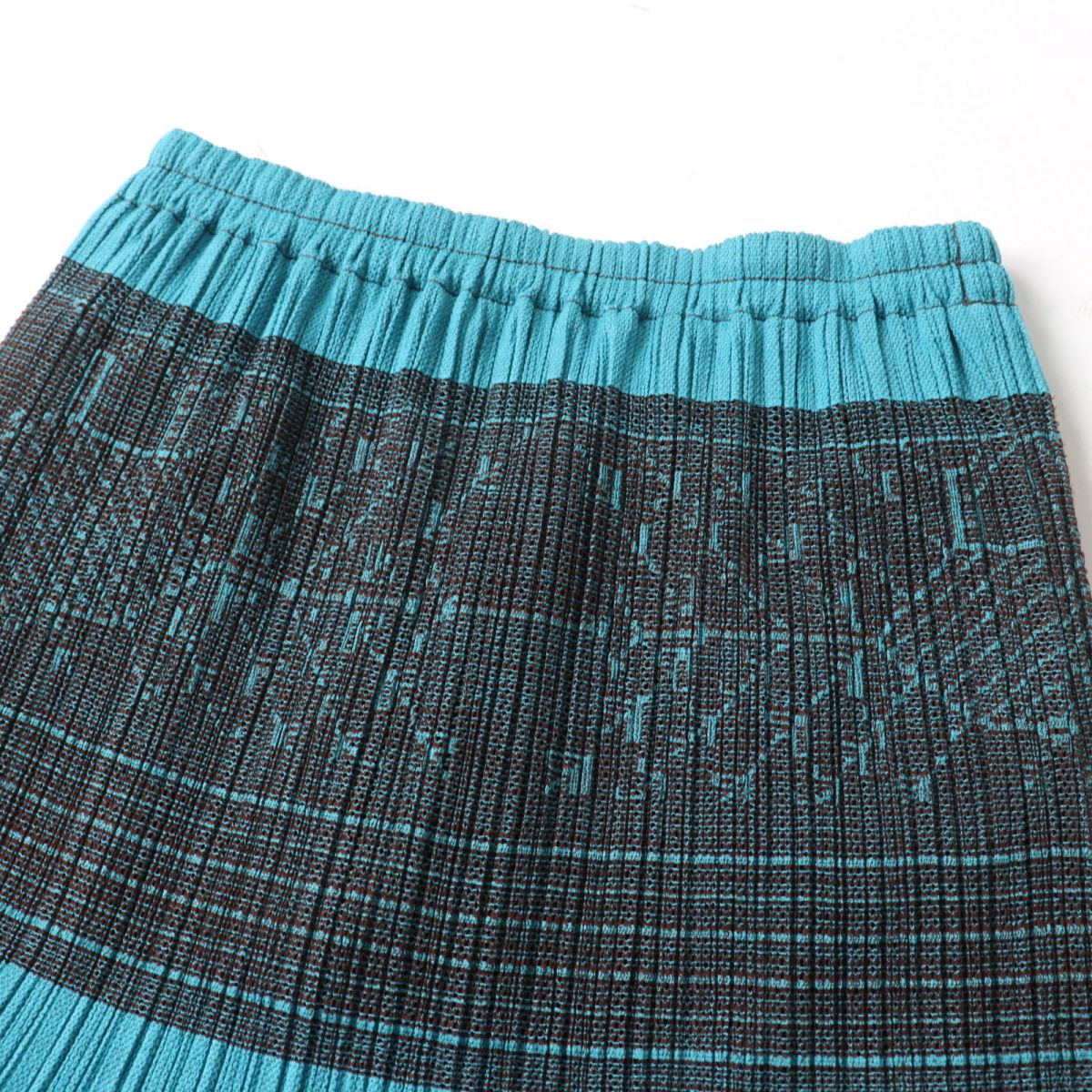 Issey Miyake Pleats Please Long Skirt Blue Brown