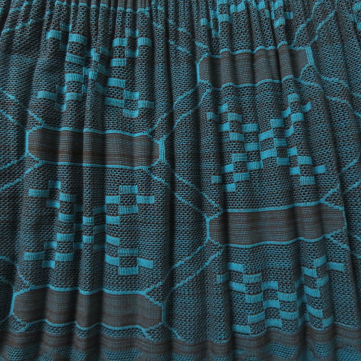 Issey Miyake Pleats Please Long Skirt Blue Brown