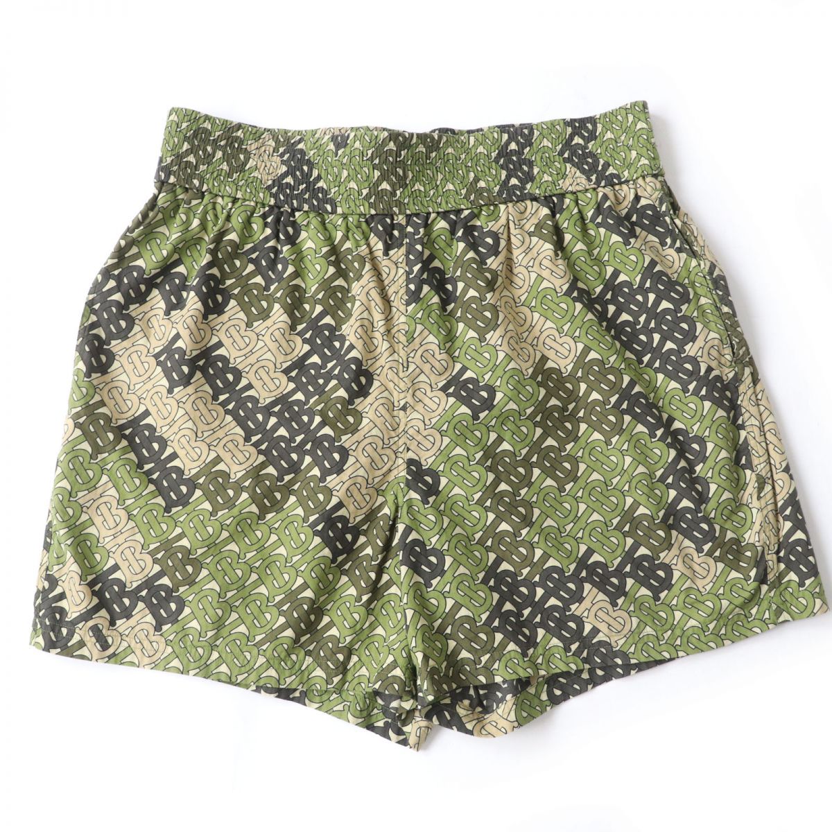 Burberry Monogram Cotton Shorts Green