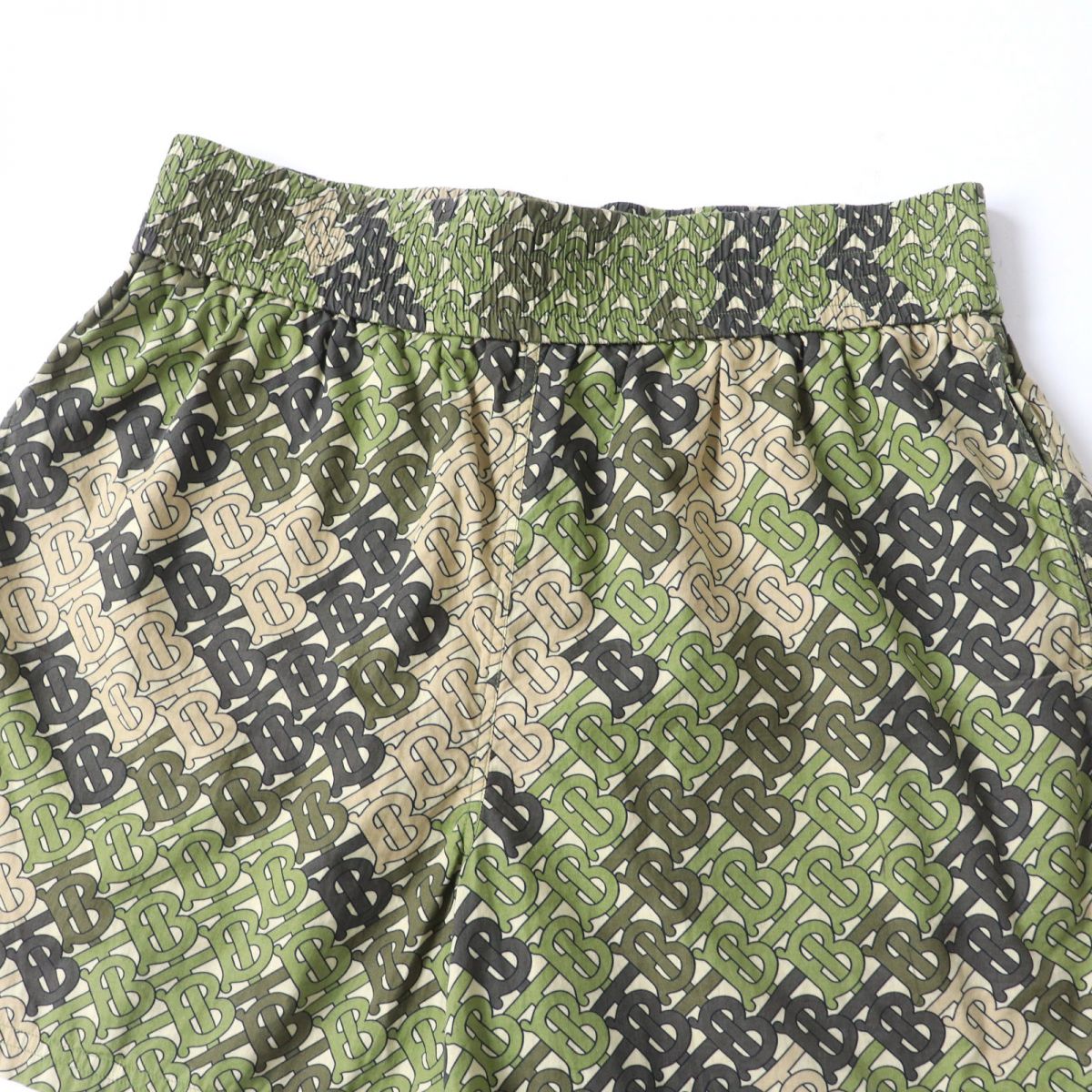 Burberry Monogram Cotton Shorts Green