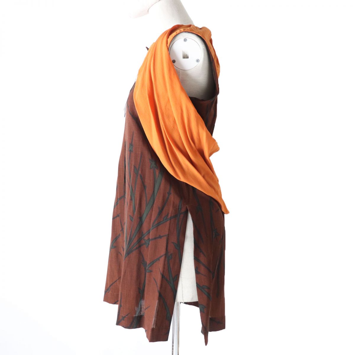 Issey Miyake Sleeveless Long Shirt Brown/Orange