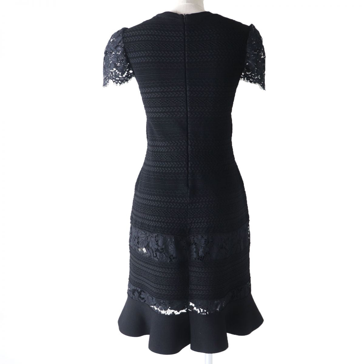 Valentino Silk Lace Panel Dress Black M