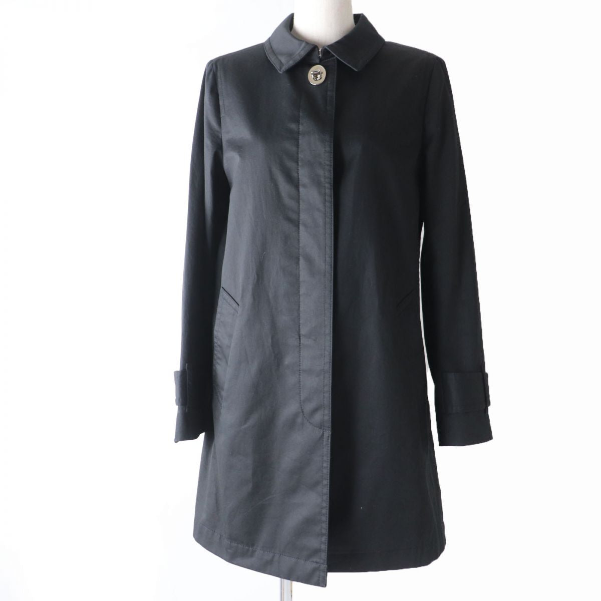 COACH Cotton Trench Coat for Women, Black, XS