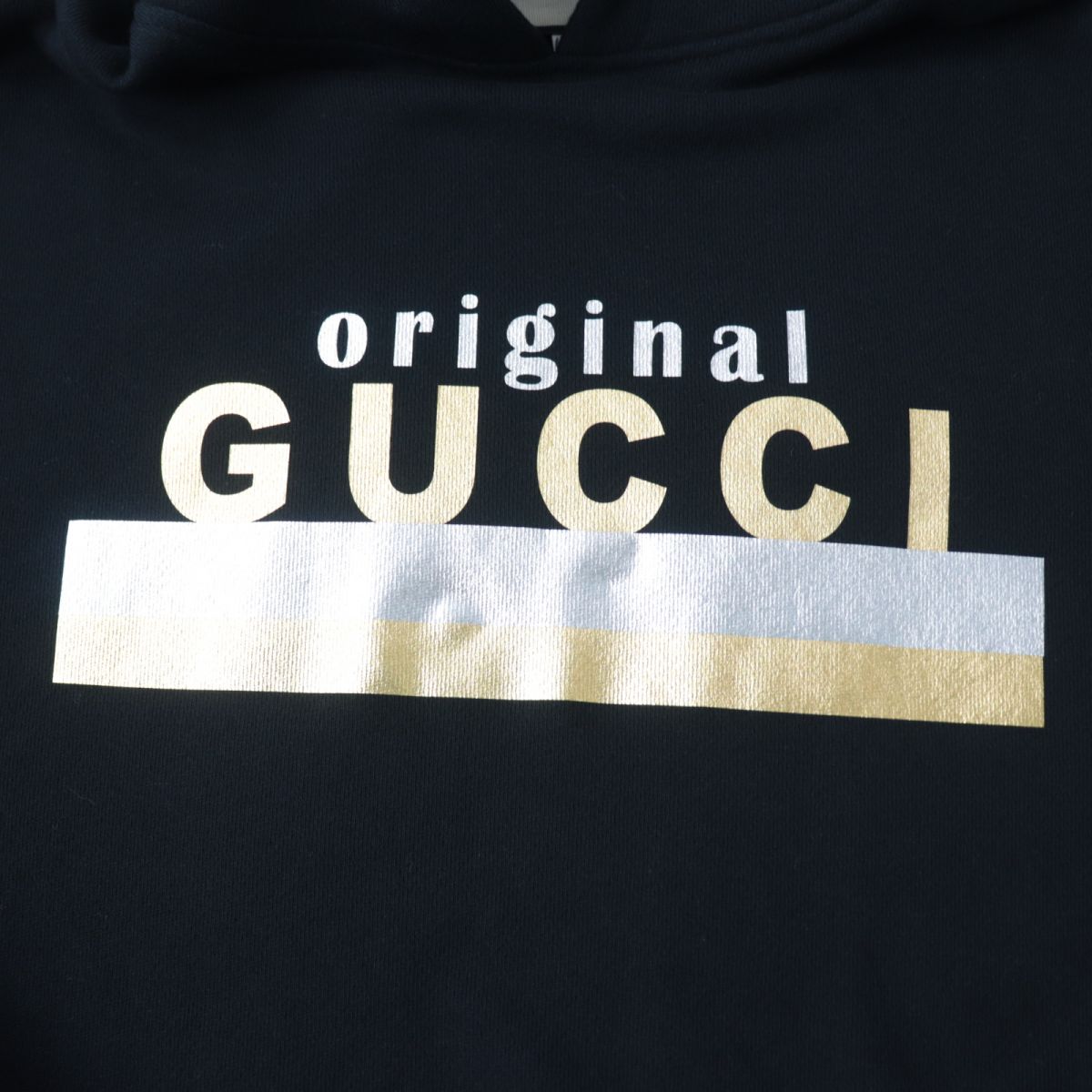 Gucci Logo Print Cotton Hooded Dress Black S