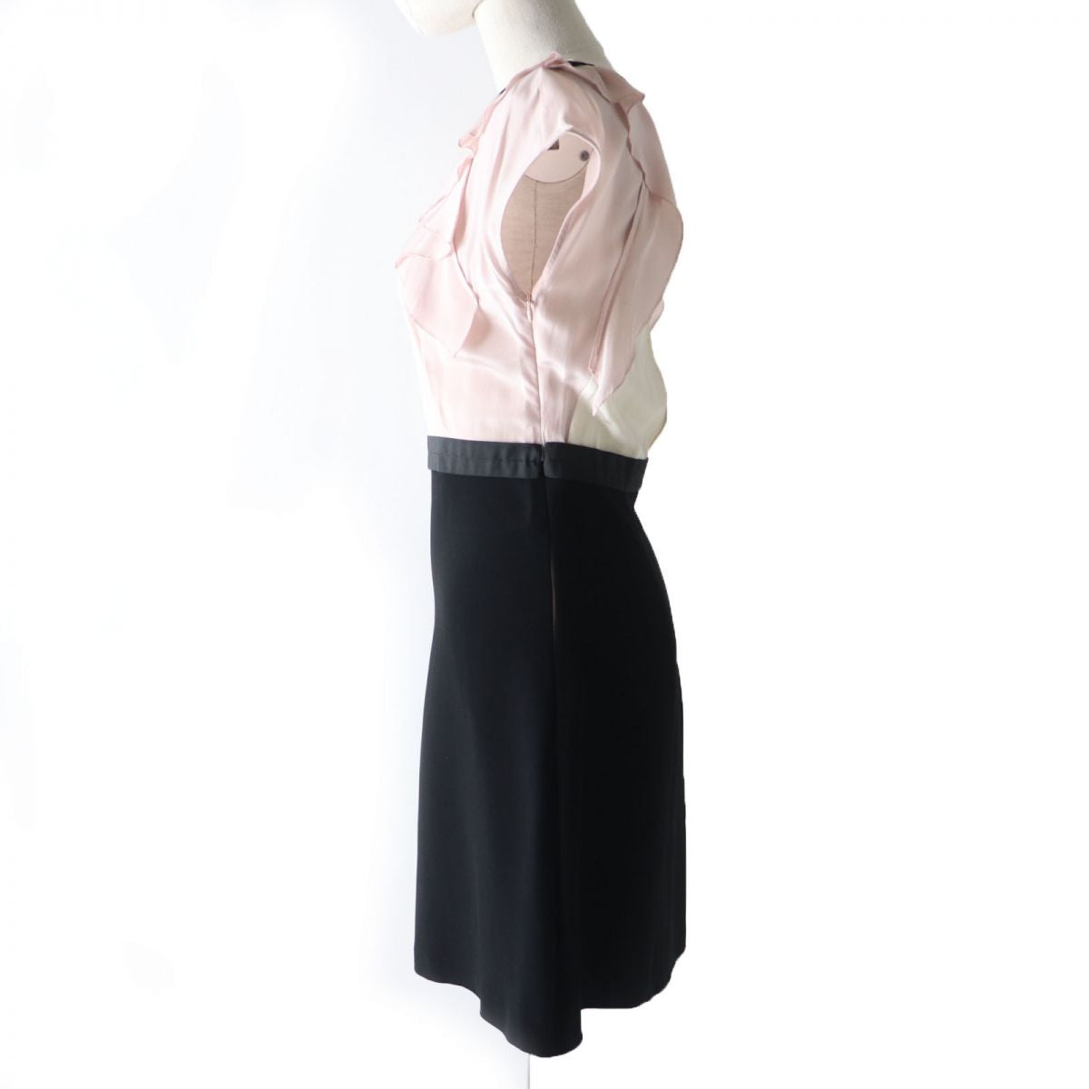 MIUMIU Rayon Silk Dress Pink Black Size 36