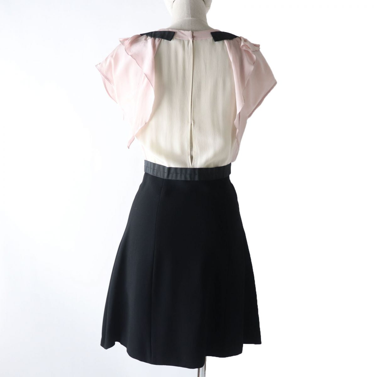 MIUMIU Rayon Silk Dress Pink Black Size 36