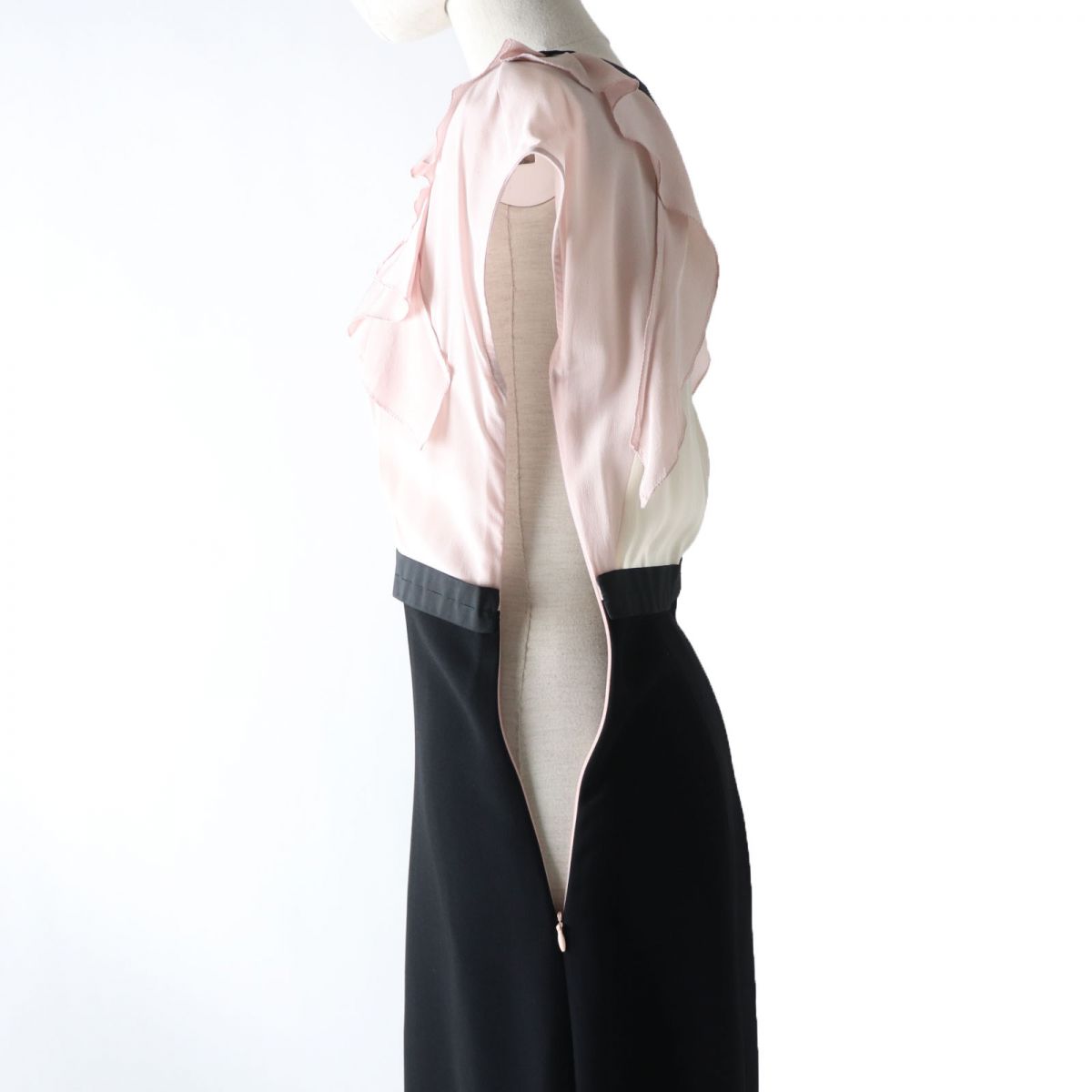 MIUMIU Rayon Silk Dress Pink Black Size 36