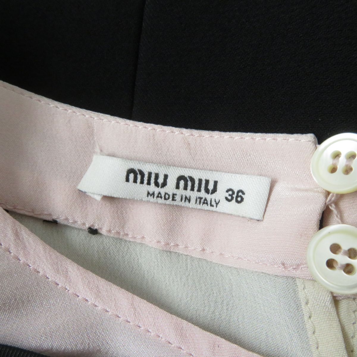 MIUMIU Rayon Silk Dress Pink Black Size 36