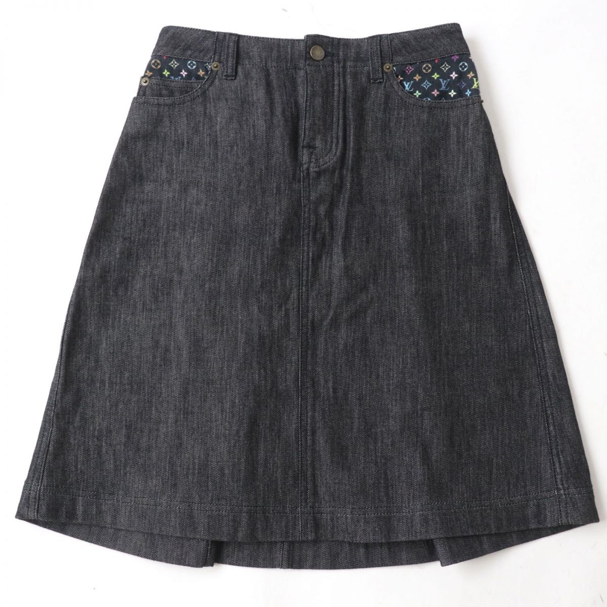 Louis Vuitton Monogram Multi Denim Skirt, Size 34