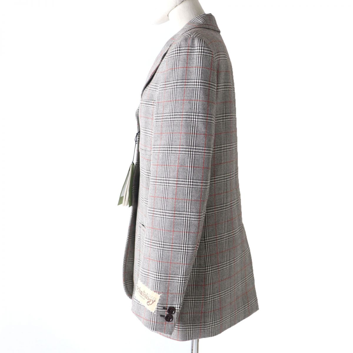 GUCCI Wool Glen Check Single Jacket Gray