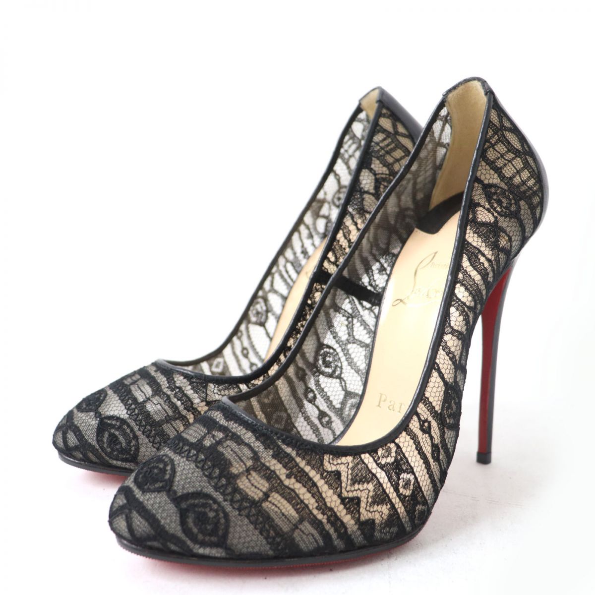 Christian Louboutin DORISSIMA Lace Leather Pumps