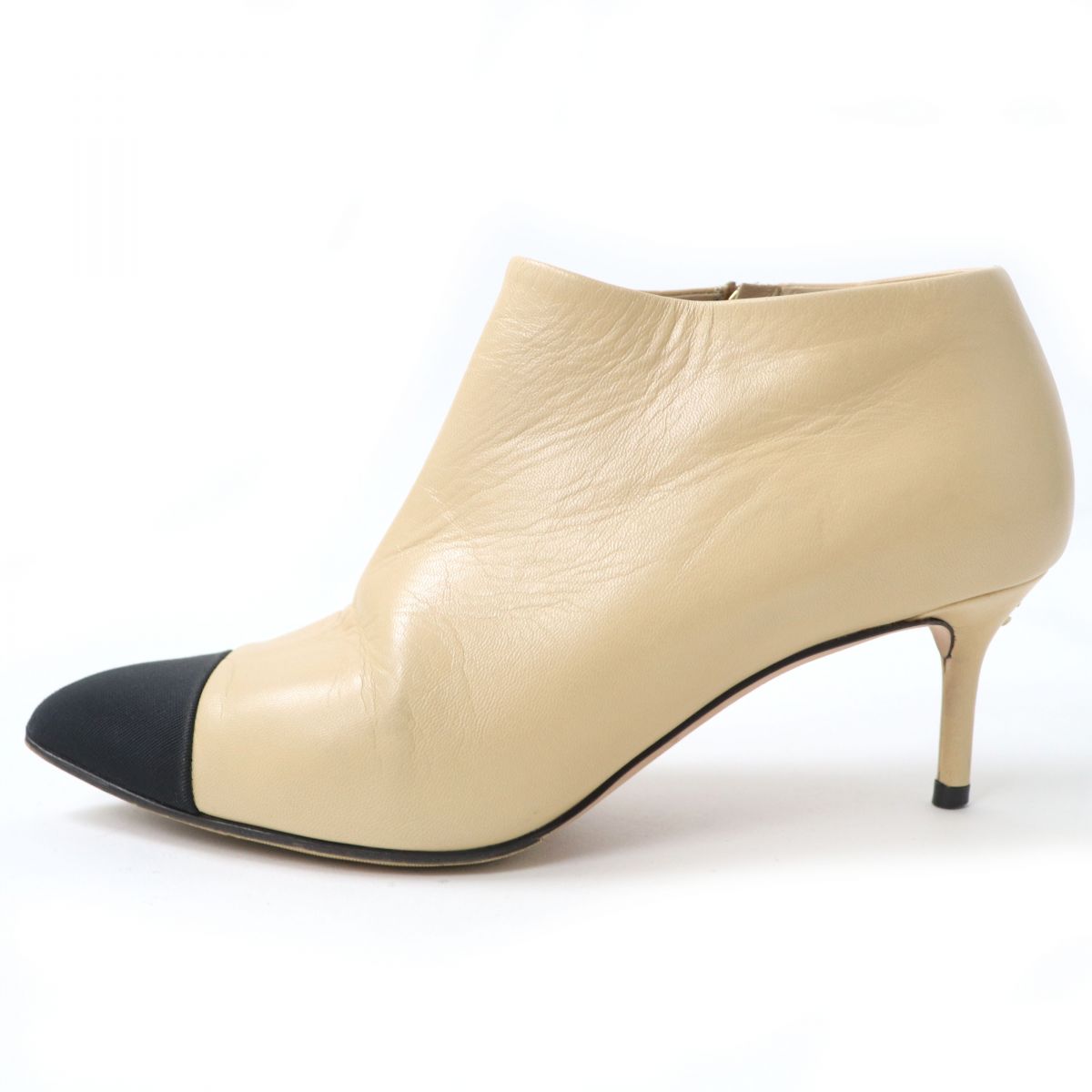 Chanel Leather Bicolor Bootie 35C