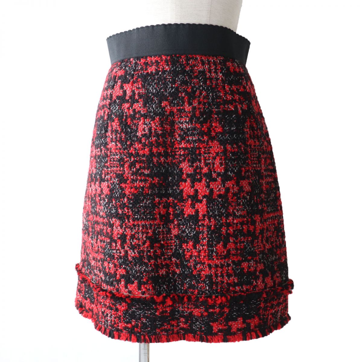 Dolce & Gabbana Tweed Skirt Red Black Size 40