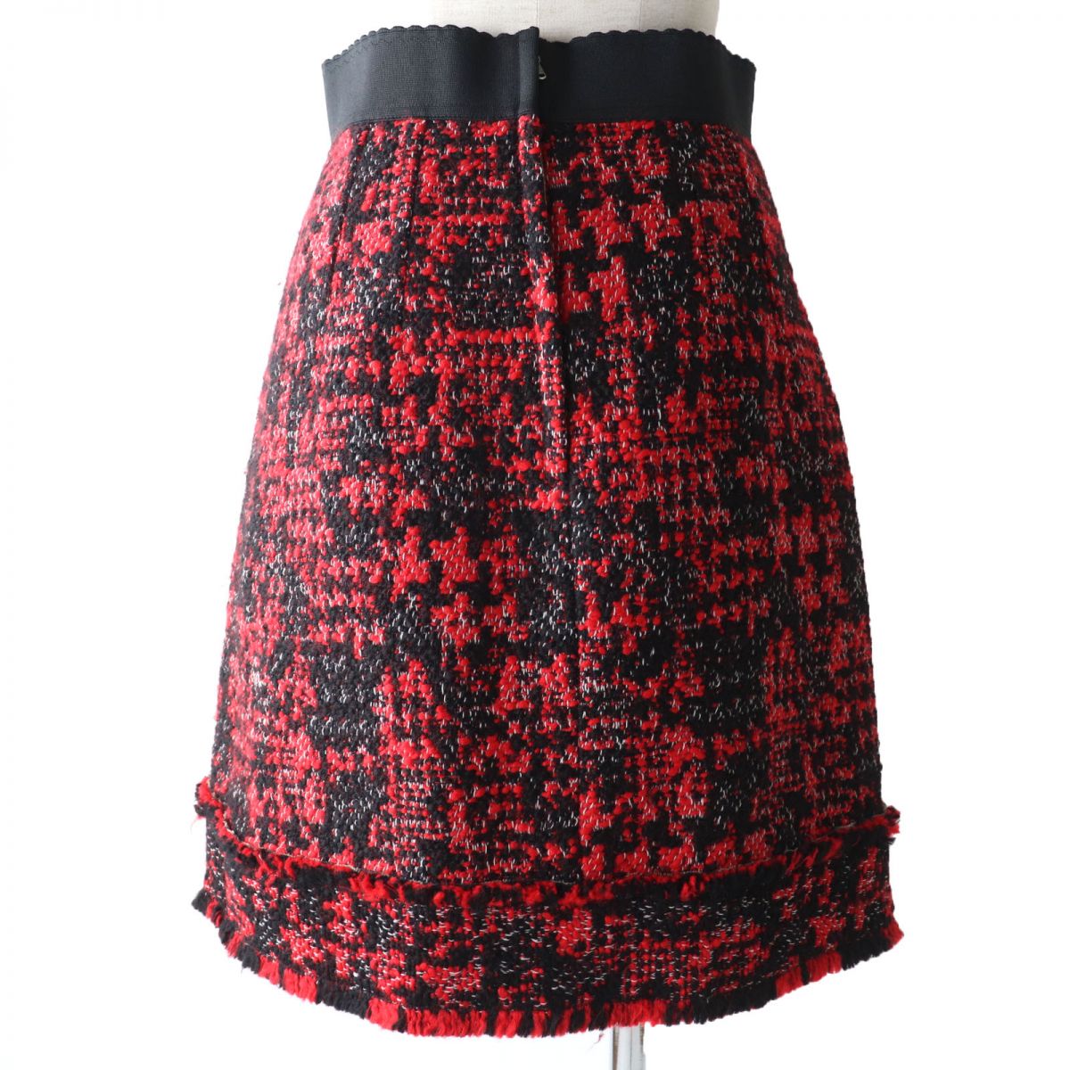 Dolce & Gabbana Tweed Skirt Red Black Size 40