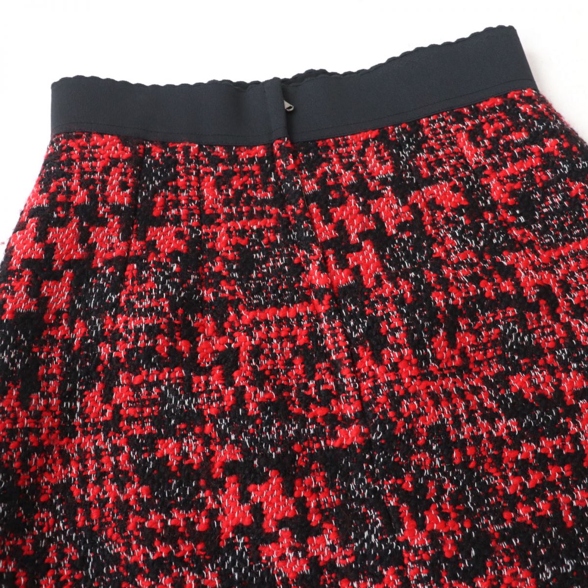 Dolce & Gabbana Tweed Skirt Red Black Size 40