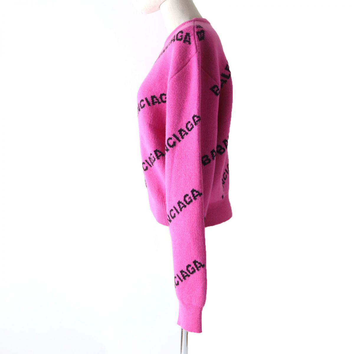 Balenciaga Wool Knit Sweater Pink Black Size 36