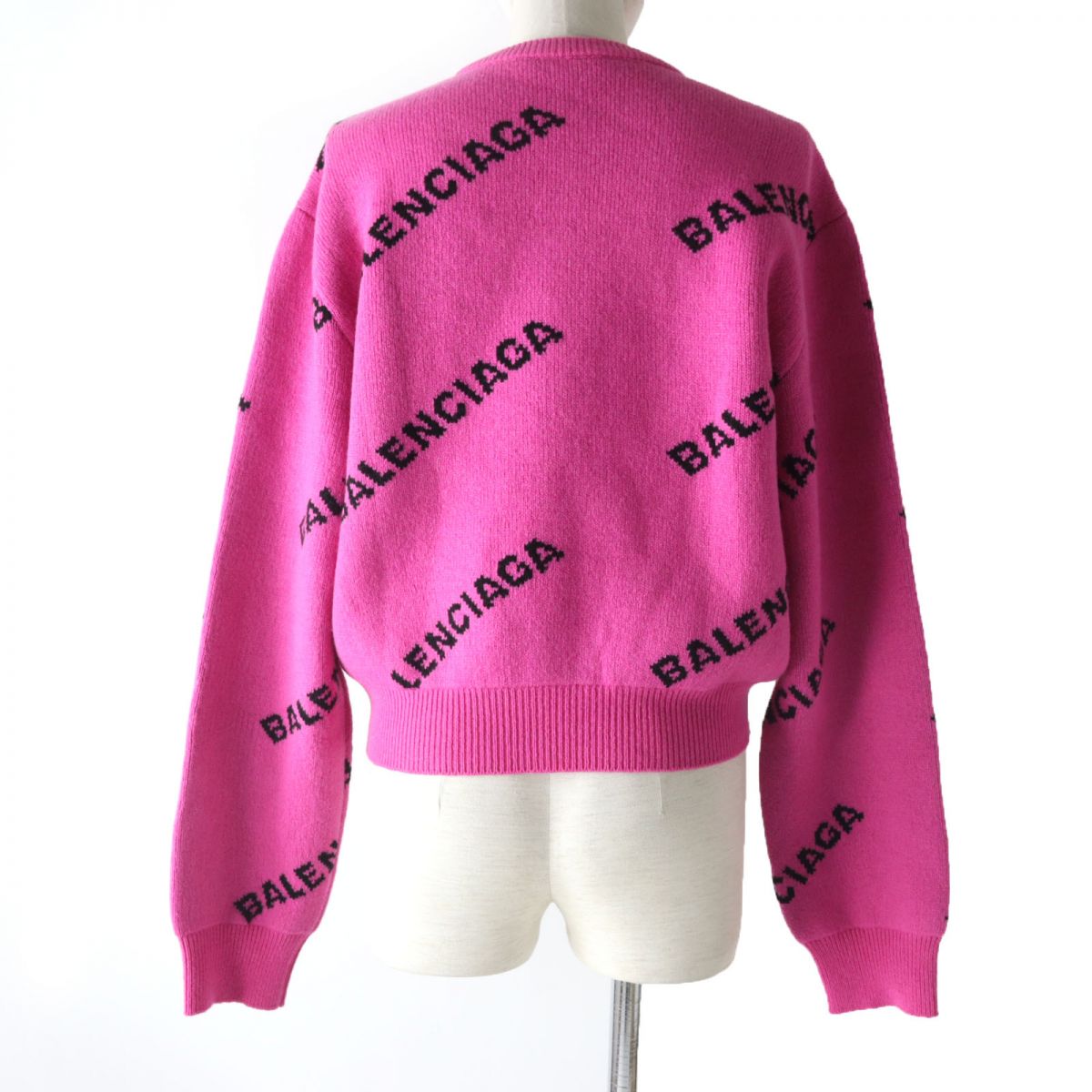 Balenciaga Wool Knit Sweater Pink Black Size 36