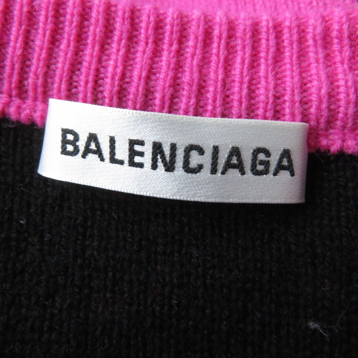 Balenciaga Wool Knit Sweater Pink Black Size 36