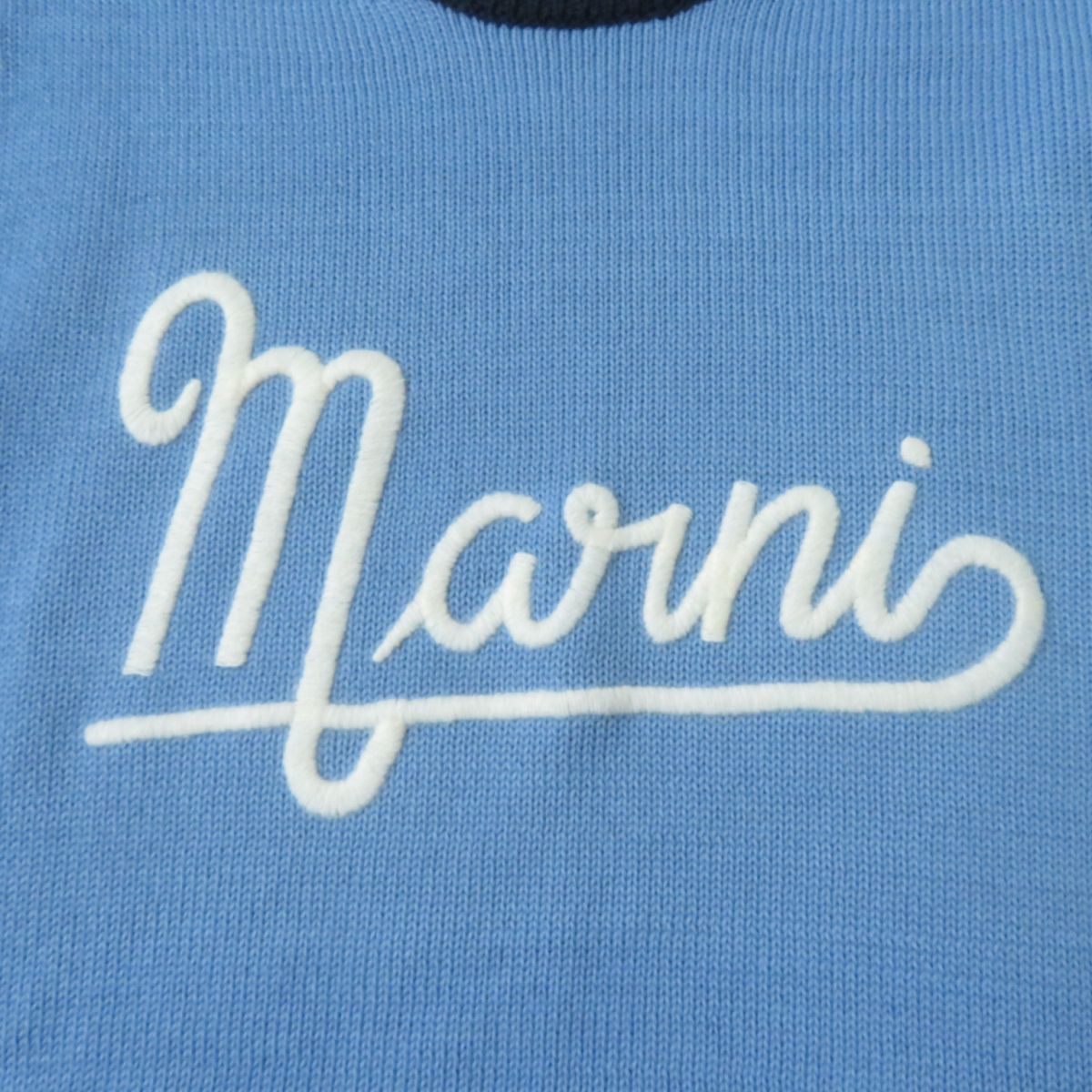 MARNI Logo Embroidered Knit Top, Multicolor, Size 42