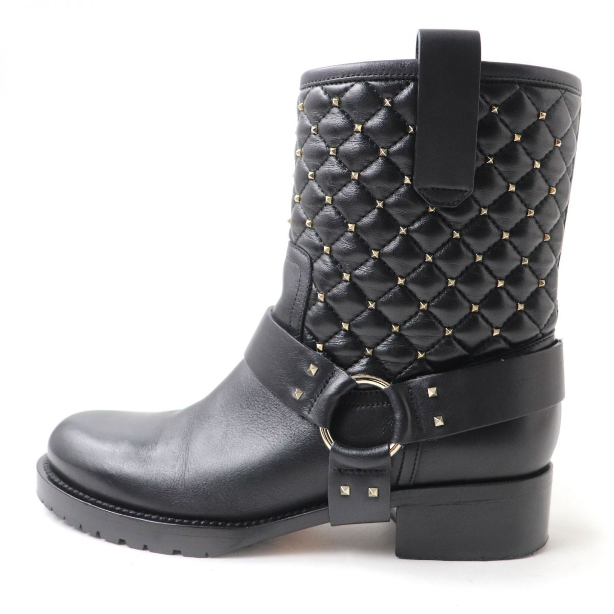 Valentino Rockstud Quilted Leather Boots