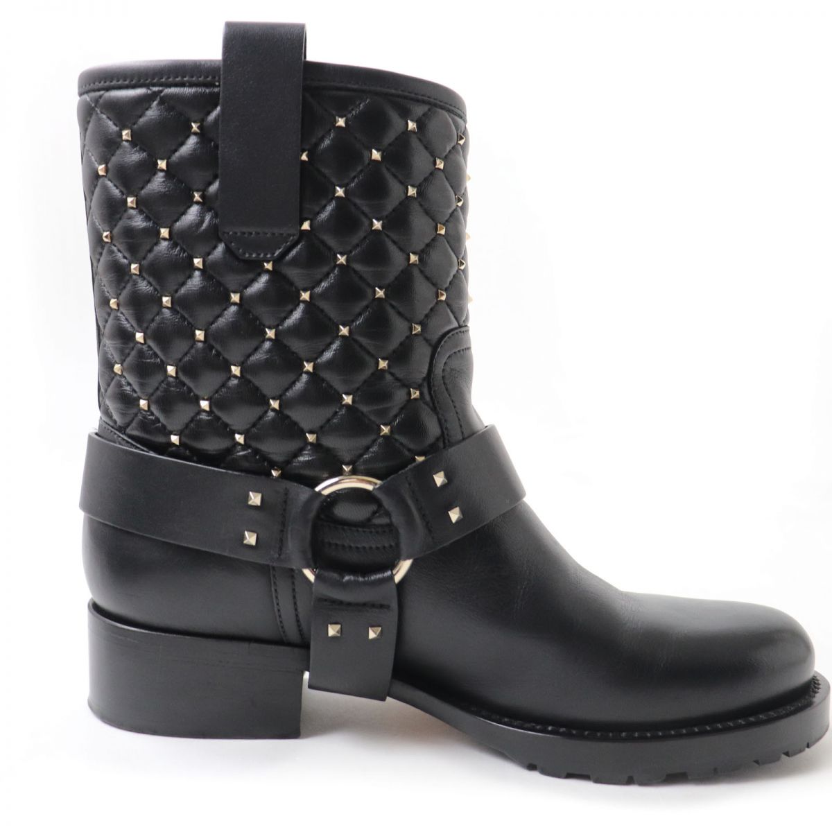 Valentino Rockstud Quilted Leather Boots