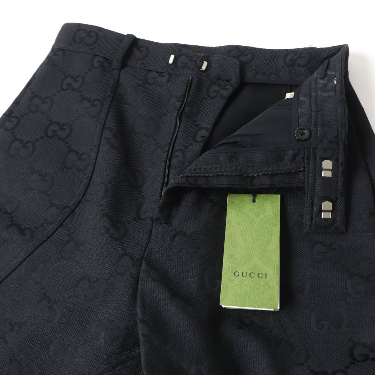 Gucci GG Monogram Zip Pants Black Size 40