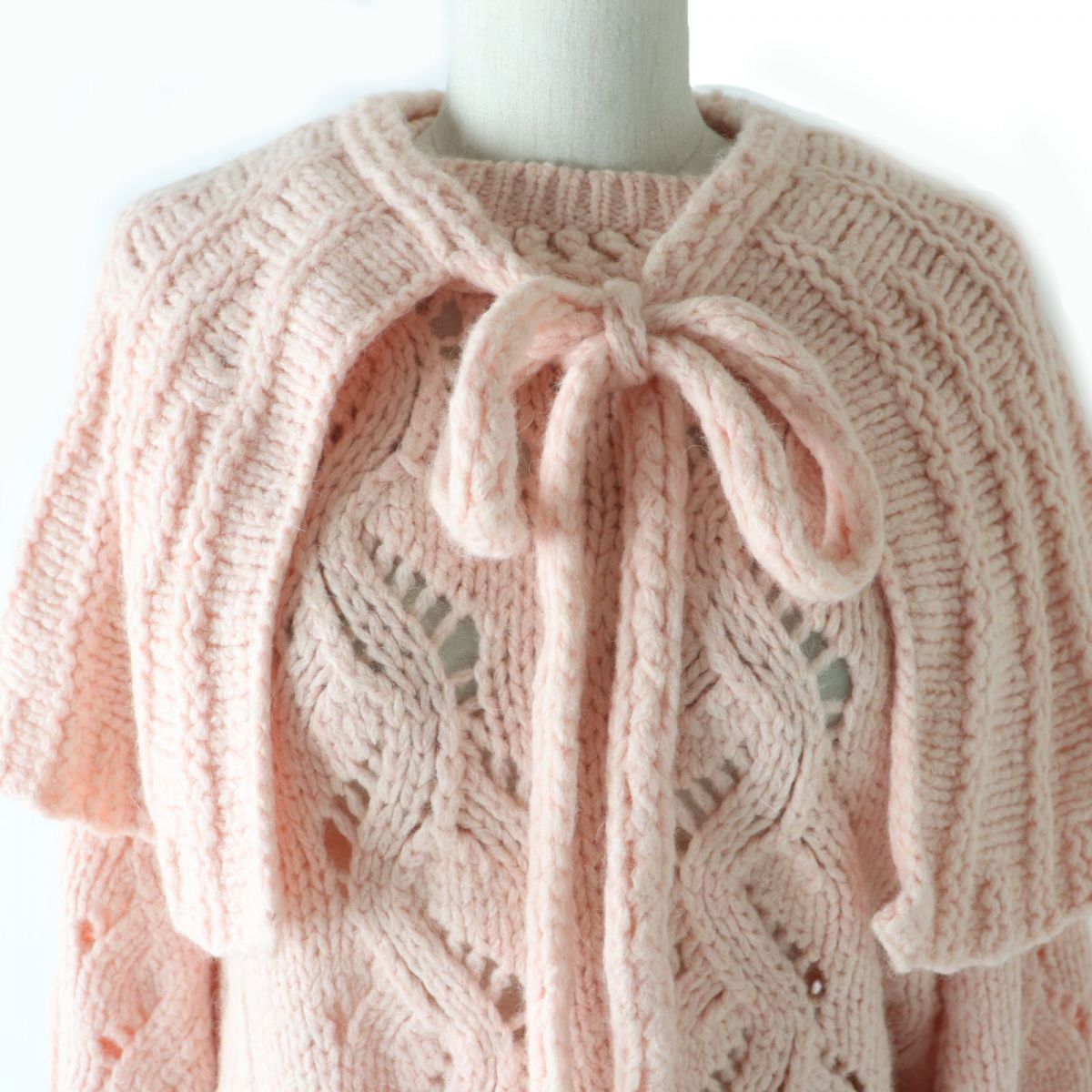 Chanel Alpaca Blend Sweater with Cape, Light Pink