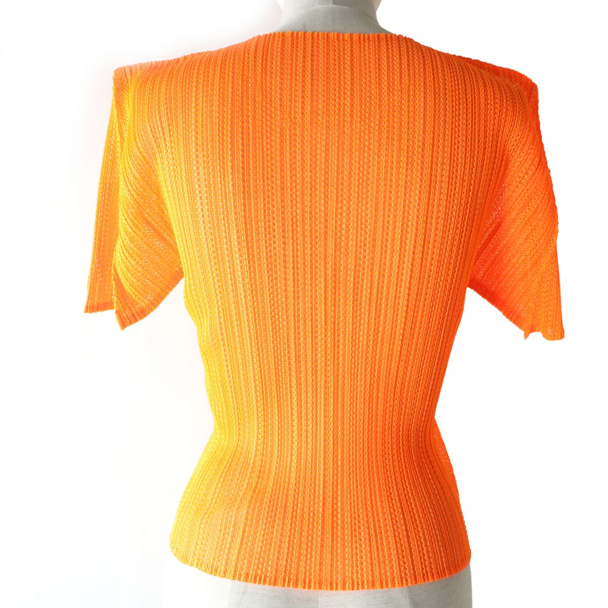 Issey Miyake Pleats Please Mesh T-shirt Neon Orange