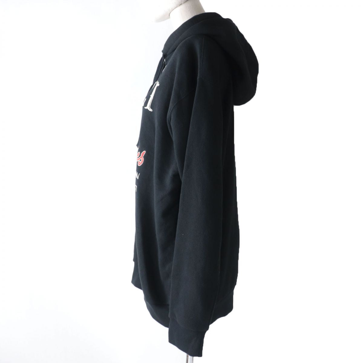 GUCCI Logo Embroidered Hoodie Black S