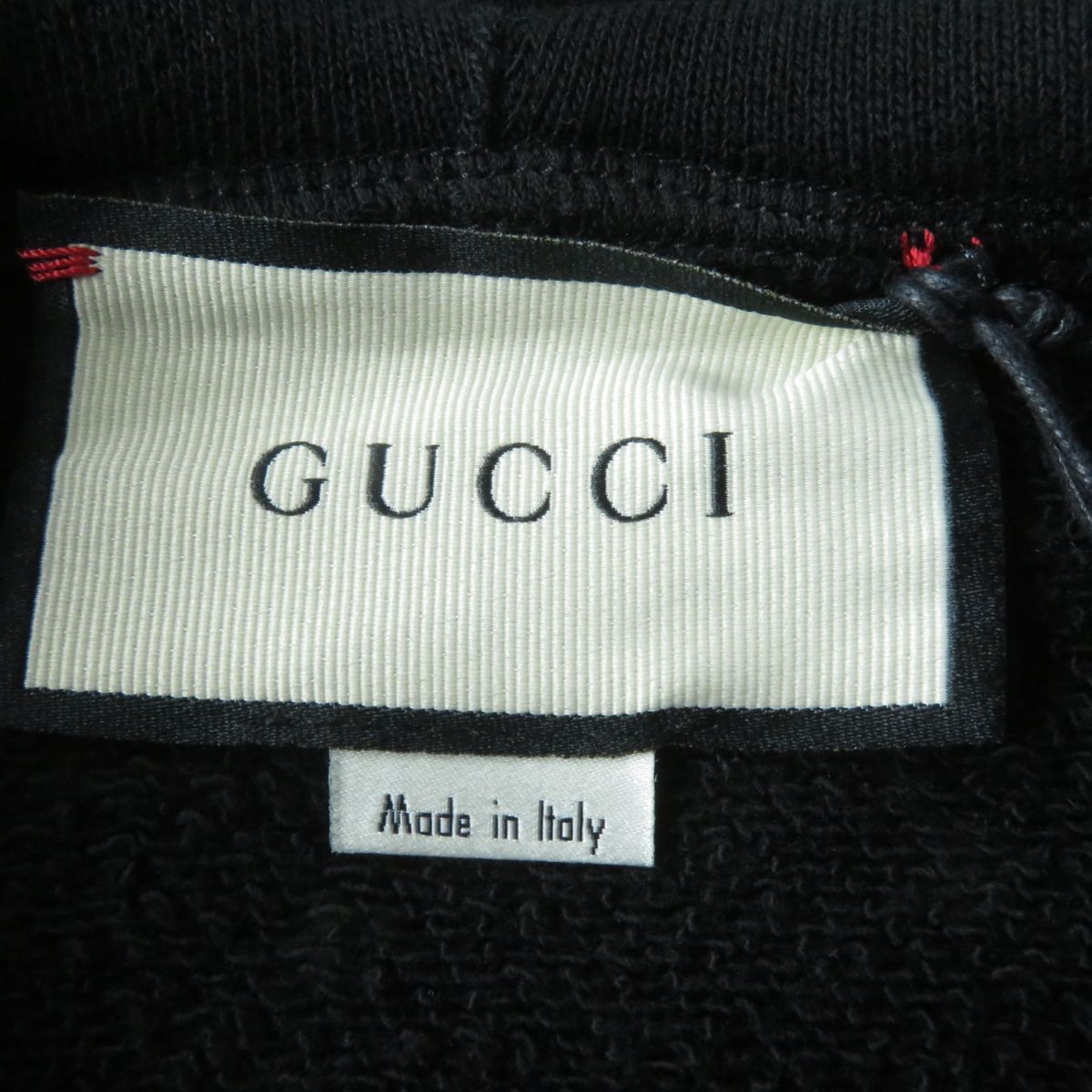 GUCCI Logo Embroidered Hoodie Black S