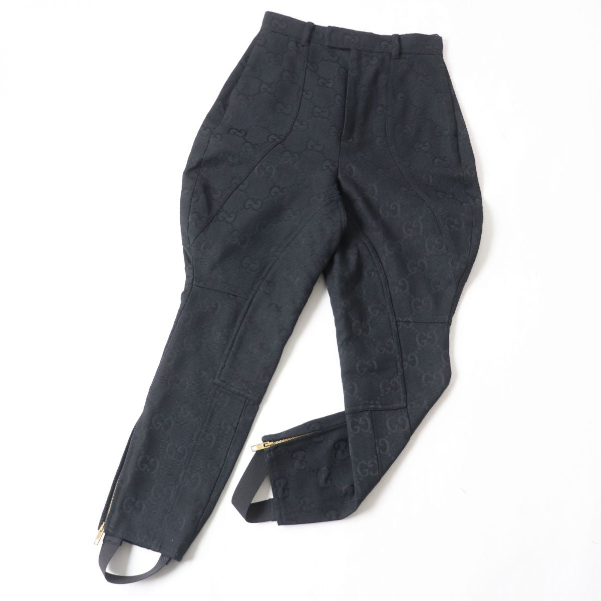 Gucci GG Monogram Zip Pants Black 36