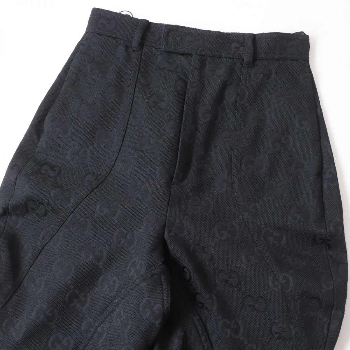 Gucci GG Monogram Zip Pants Black 36