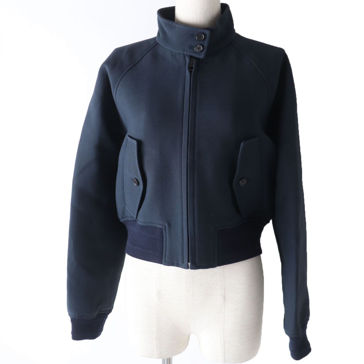 Christian Dior Silk Blend Bomber Jacket Dark Blue 42