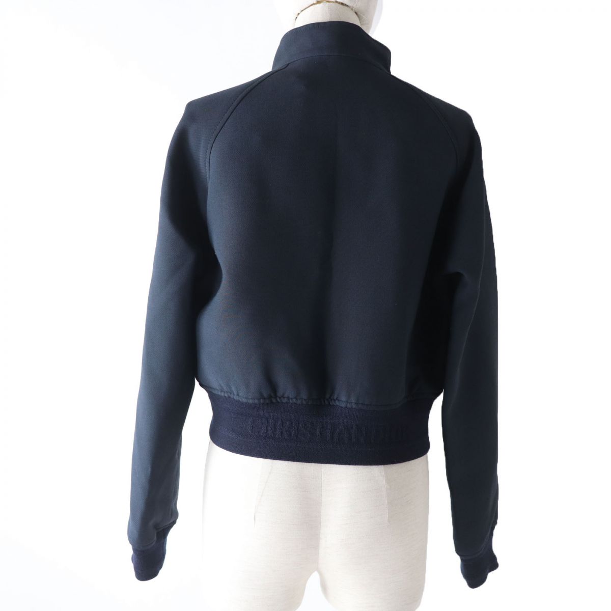 Christian Dior Silk Blend Bomber Jacket Dark Blue 42