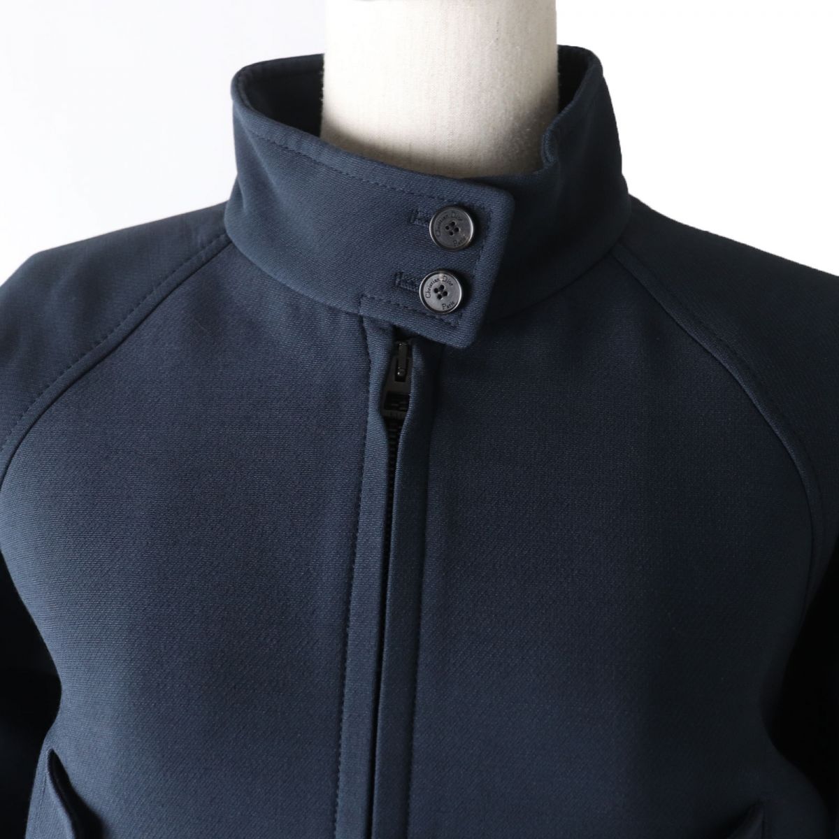 Christian Dior Silk Blend Bomber Jacket Dark Blue 42