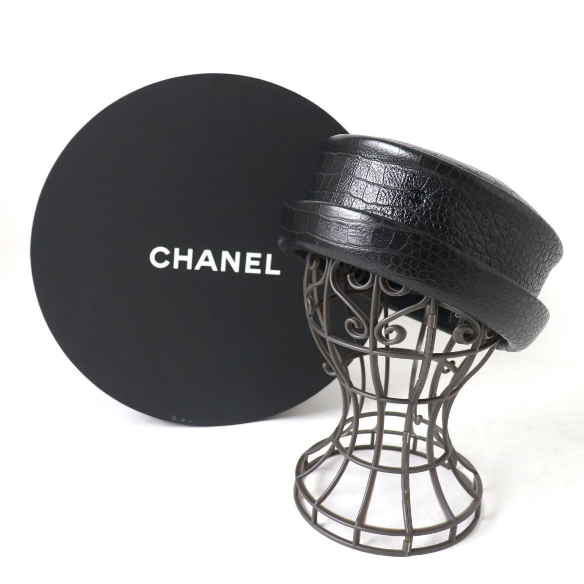 Chanel Deerskin Rabbit Lining Hat Black M