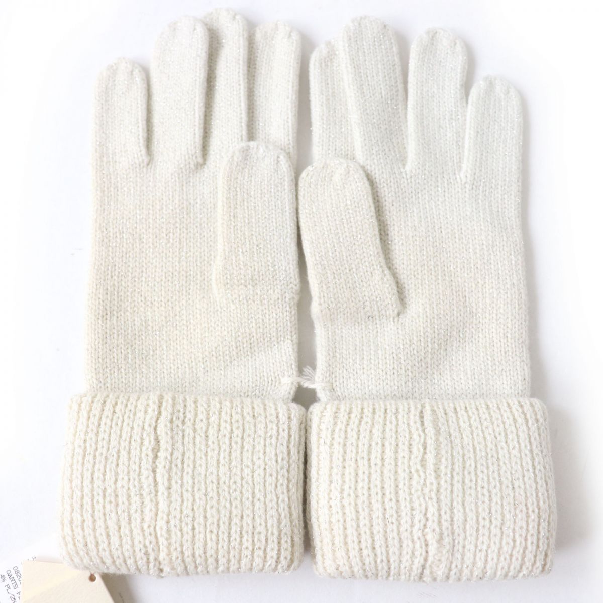 HERMES Cashmere Knit Gloves H Logo Embroidered