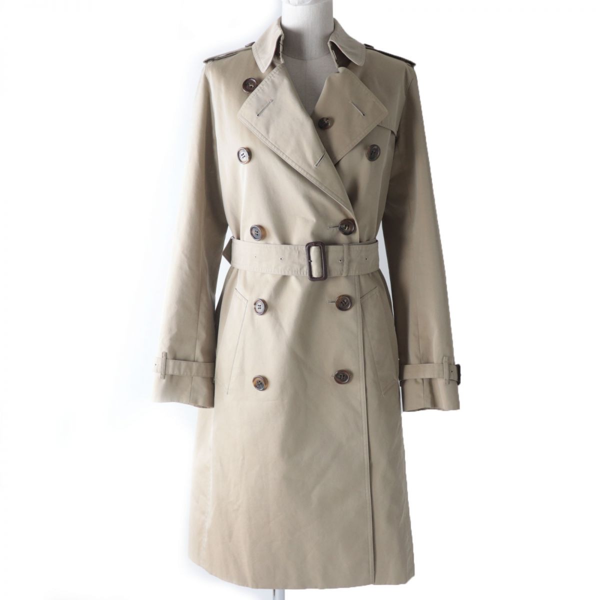 Burberry Wool Trench Coat Beige Women's