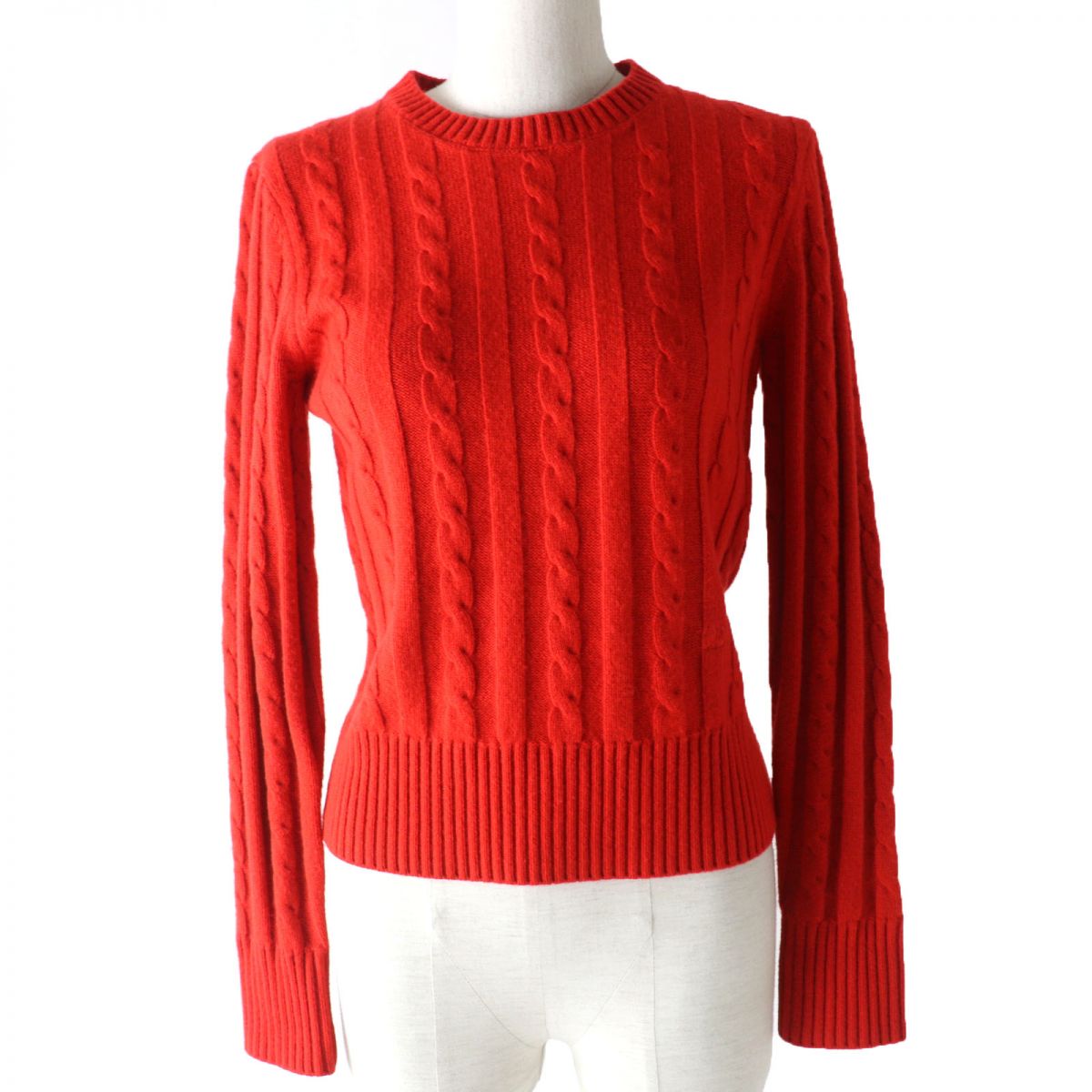 Celine Cashmere Triomphe Knit Top Orange S