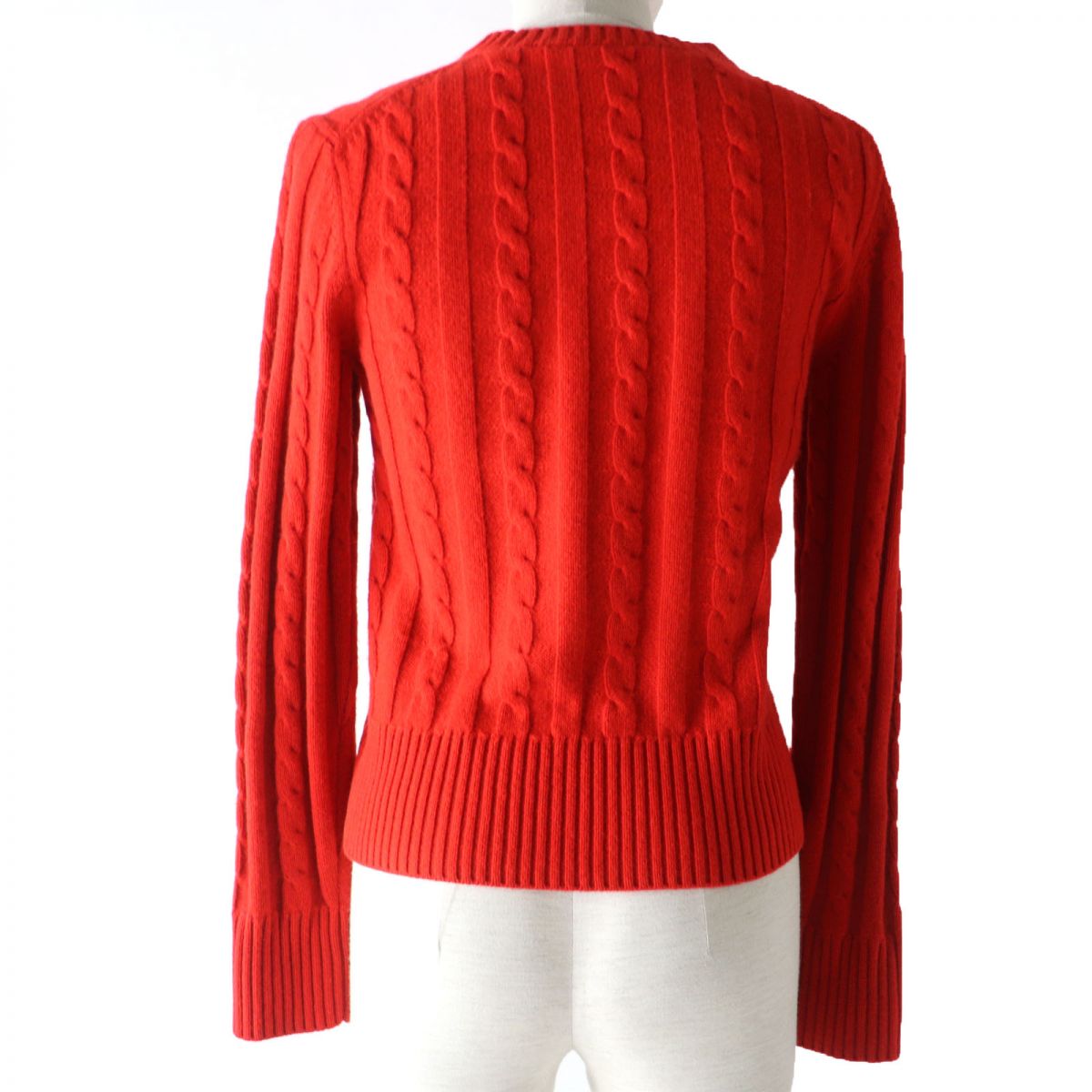 Celine Cashmere Triomphe Knit Top Orange S