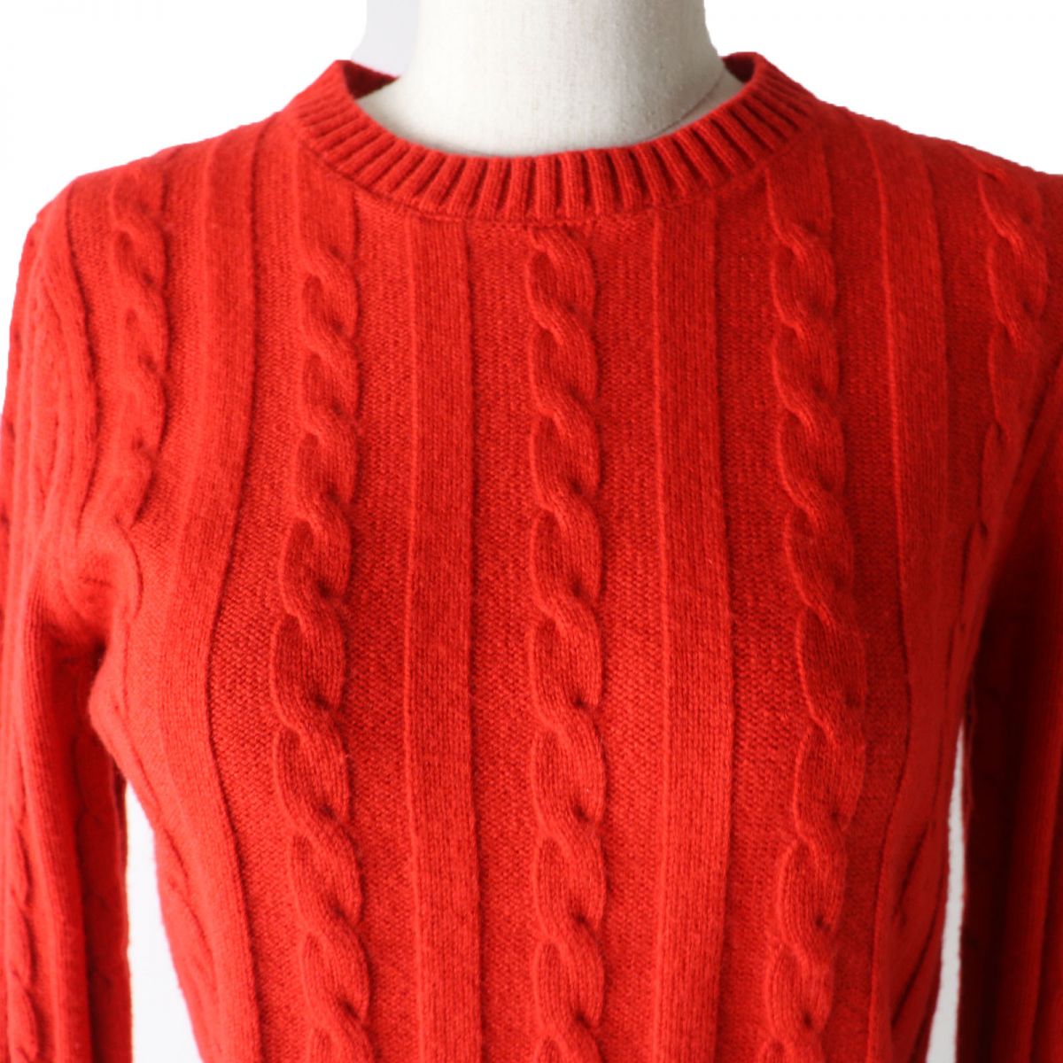 Celine Cashmere Triomphe Knit Top Orange S