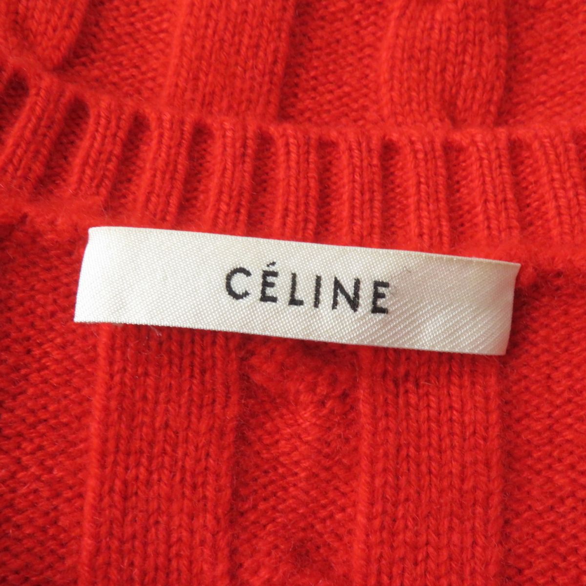 Celine Cashmere Triomphe Knit Top Orange S