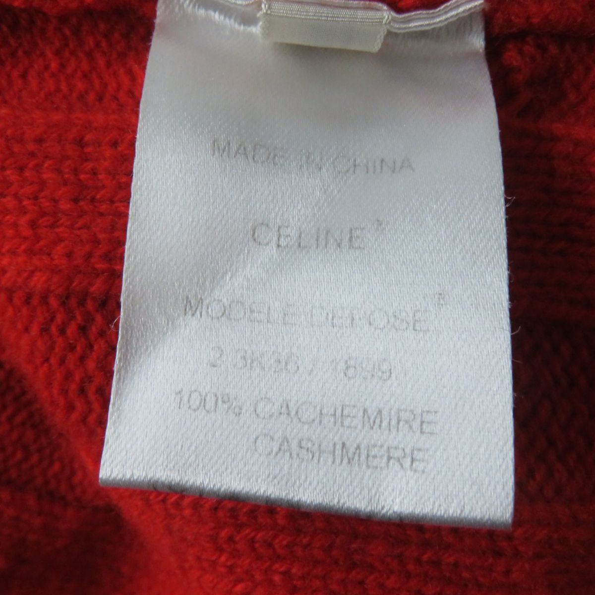 Celine Cashmere Triomphe Knit Top Orange S