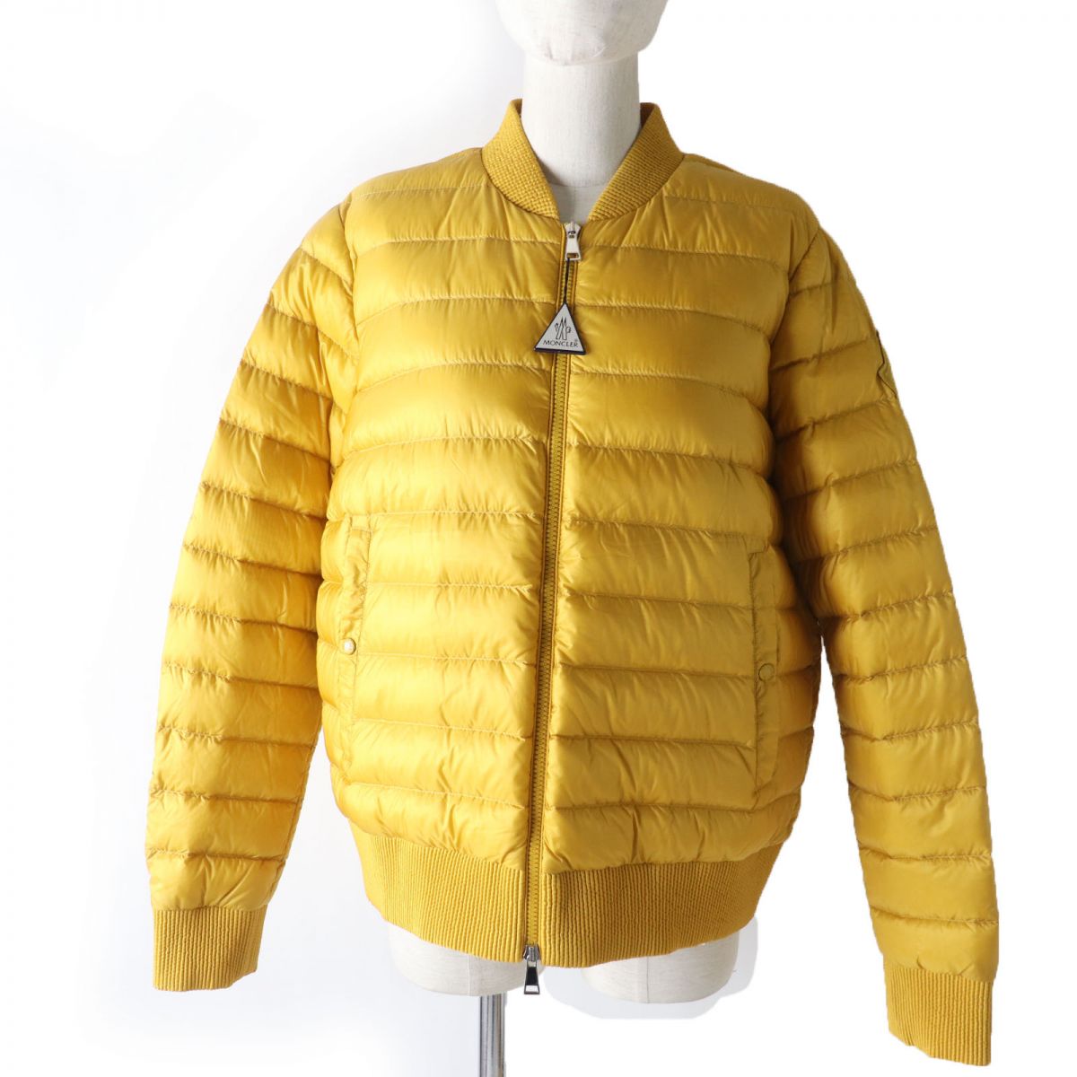 Moncler ABRICOT Logo Patch Down Jacket Yellow