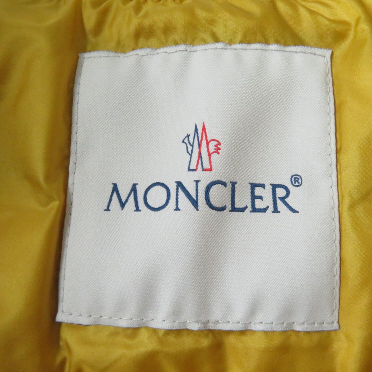 Moncler ABRICOT Logo Patch Down Jacket Yellow