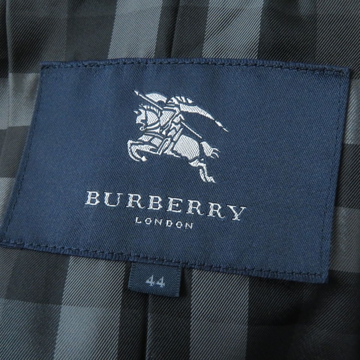 Burberry Wool Down Coat, Check Lining, Dark Grey