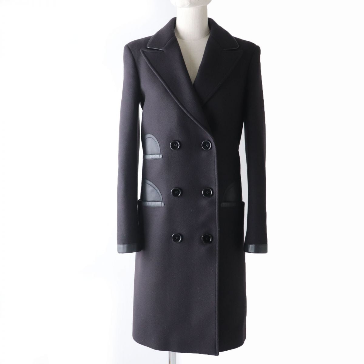 Burberry Wool Lamb Leather Double-Breasted Coat