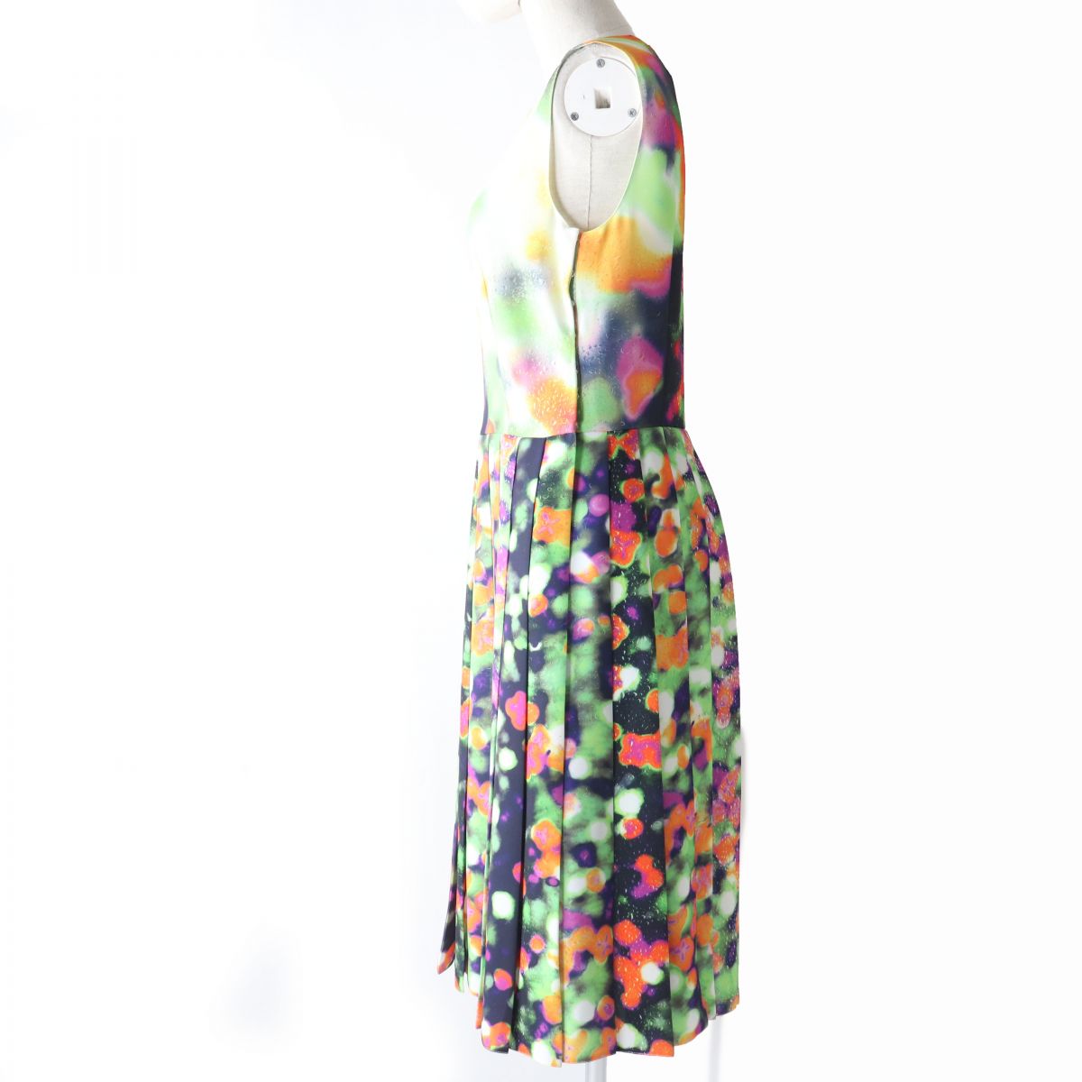 Prada Sleeveless Pleated Dress Multicolor Size 40