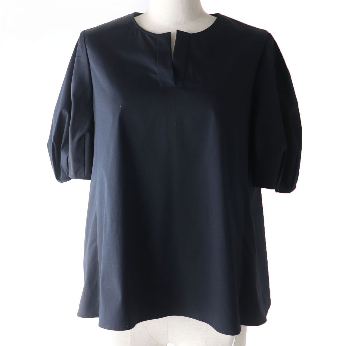 FOXEY BRUNA Top Puff Sleeve Blouse Black